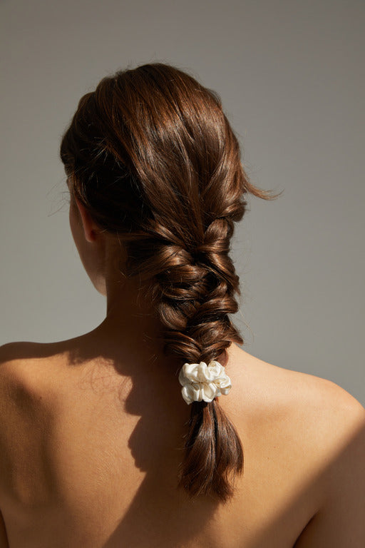 set of 3 silk skinny scrunchies 'Undine'