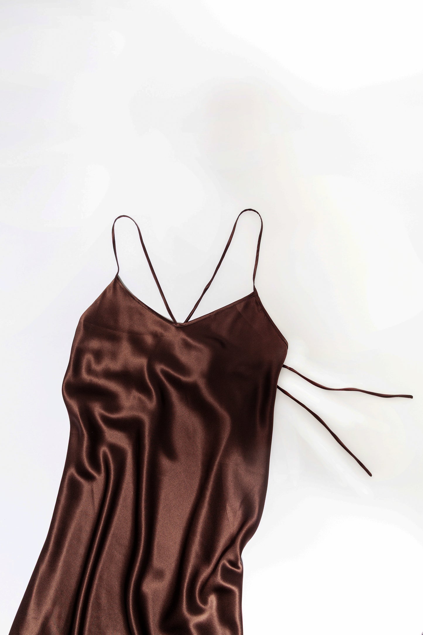silk maxi dress 'SoHo-Choco'