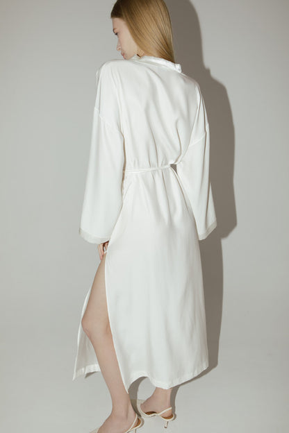 silk robe 'Melania' white