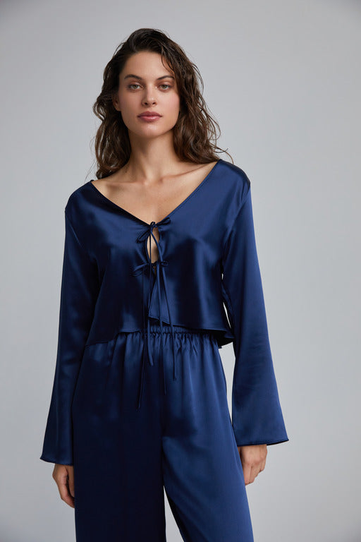 Silk blouse 'Bilquis' blues