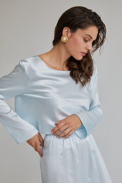 Silk blouse 'Bilquis' blues