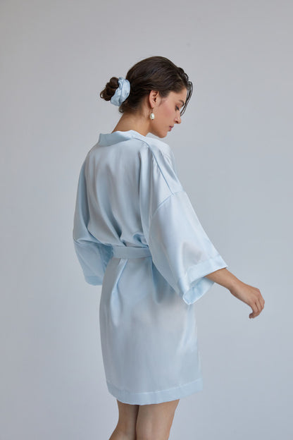 silk robe 'Gaia' blues