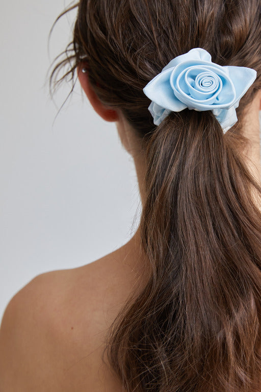 silk scrunchie 'Rosie-Blues'